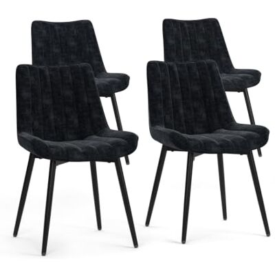 Vicco Eetkamerstoel "Ravlo", zwart, 51 x 57 cm Set van 4 Vicco Eetkamerstoel "Ravlo", zwart, 51 x 57 cm Set van 4