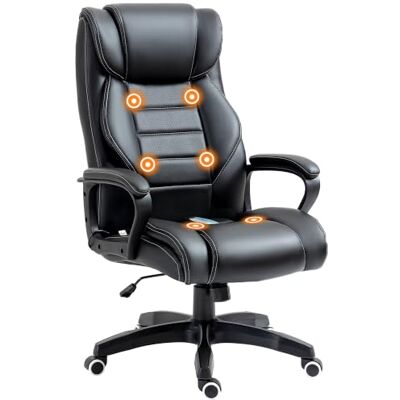 Vinsetto Bureaustoel, massage, hoog comfort, in hoogte verstelbaar, zwart Ergonomische bureaustoel, schommelrugleuning, synthetische coating Vinsetto Bureaustoel, massage, hoog comfort, in hoogte verstelbaar, zwart Ergonomische bureaustoel, schommelrugleuning, synthetische coating