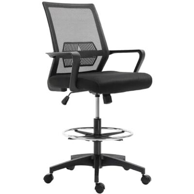 HOMCOM Vinsetto Bureaustoel, bureaustoel, 64 x 59 x 104-124 cm, zwart Hoge verstelbare zitting, 360° draaibare kruk, ademend mesh HOMCOM Vinsetto Bureaustoel, bureaustoel, 64 x 59 x 104-124 cm, zwart Hoge verstelbare zitting, 360° draaibare kruk, ademend mesh
