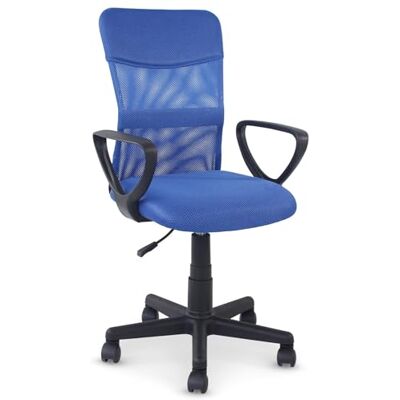 IDIMEX Jogo Ergonomische draaistoel met armleuningen en bekleding van ademend mesh, blauw, in hoogte verstelbaar, voor kantoor en thuiskantoor IDIMEX Jogo Ergonomische draaistoel met armleuningen en bekleding van ademend mesh, blauw, in hoogte verstelbaar, voor kantoor en thuiskantoor