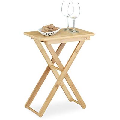 Relaxdays Bijzettafel opvouwbaar bamboe tuintafel consoletafel rechthoekig balkon terras (h x b x d): 52 x 40 x 31 cm, naturel Relaxdays Bijzettafel opvouwbaar bamboe tuintafel consoletafel rechthoekig balkon terras (h x b x d): 52 x 40 x 31 cm, naturel