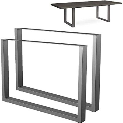 BAKAJI 2 stuks tafelpoten, afmetingen 100 x 72 cm, van metaal, tafelpoten voor tennistafel en bureau met verstelbare antislipvoeten, modern design, industriegrijs BAKAJI 2 stuks tafelpoten, afmetingen 100 x 72 cm, van metaal, tafelpoten voor tennistafel en bureau met verstelbare antislipvoeten, modern design, industriegrijs