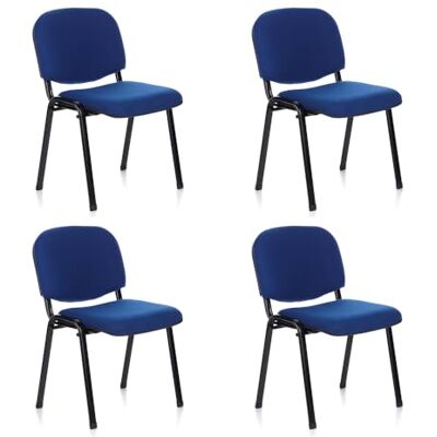 hjh OFFICE 4-delige set bezoekersstoelen XT 600 blauw stoffen bezoekersstoel conferentiestoel gestoffeerd stapelbaar 704510 hjh OFFICE 4-delige set bezoekersstoelen XT 600 blauw stoffen bezoekersstoel conferentiestoel gestoffeerd stapelbaar 704510