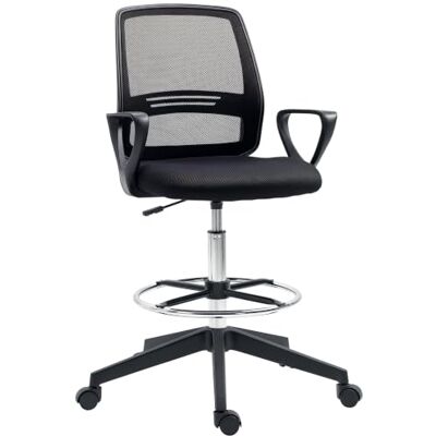 Vinsetto Bureaustoel, verstelbaar, 59,5 x 60 x 102,5-126 cm, zwart Bureaustoel, hoge zitting, 360 graden draaibare kruk, ademend mesh Vinsetto Bureaustoel, verstelbaar, 59,5 x 60 x 102,5-126 cm, zwart Bureaustoel, hoge zitting, 360 graden draaibare kruk, ademend mesh