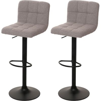 Mendler Set van 2 barkrukken HWC-G87 In hoogte verstelbaar Draaibaar Gesp stof (450 g/m²) Grijs Mendler Set van 2 barkrukken HWC-G87 In hoogte verstelbaar Draaibaar Gesp stof (450 g/m²) Grijs