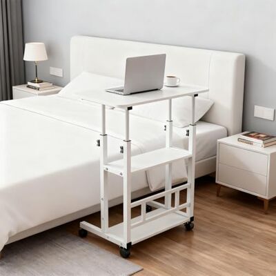 LANTUS Verstelbare bijzettafel, gamer-bureau, elektrisch in hoogte verstelbaar, ergonomisch, eenvoudig te bedienen, 60 x 40 x 90 cm, wit LANTUS Verstelbare bijzettafel, gamer-bureau, elektrisch in hoogte verstelbaar, ergonomisch, eenvoudig te bedienen, 60 x 40 x 90 cm, wit