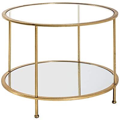HAKU bijzettafel goud, metaal, gehard glas, spiegel Dim.: H 45 cm x Ø 60 cm, Stijl: Art Deco HAKU bijzettafel goud, metaal, gehard glas, spiegel Dim.: H 45 cm x Ø 60 cm, Stijl: Art Deco