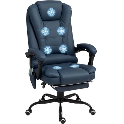 Vinsetto Bureaustoel, massage, 7 punten, ergonomische stoel, blauw Vinsetto Bureaustoel, massage, 7 punten, ergonomische stoel, blauw