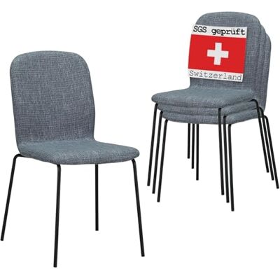 Albatros ENNA Set van 4 vergaderstoelen, stapelbaar, grijs Albatros ENNA Set van 4 vergaderstoelen, stapelbaar, grijs
