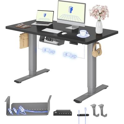 FLEXISPOT In hoogte verstelbaar bureau met 2 motoren en 25 mm eendelig tafelblad, ergonomische bureautafel, 120 x 60 cm, zwart FLEXISPOT In hoogte verstelbaar bureau met 2 motoren en 25 mm eendelig tafelblad, ergonomische bureautafel, 120 x 60 cm, zwart