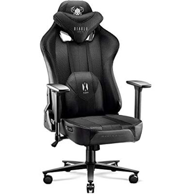 Diablo X-Player 2.0 Gamestoel Gaming Stoel Bureaustoel Stof 3D Armleuningen Ergonomisch Ontwerp Lumbaal/Nekkussen Imitatieleer (Zwart, Normal (L)) Diablo X-Player 2.0 Gamestoel Gaming Stoel Bureaustoel Stof 3D Armleuningen Ergonomisch Ontwerp Lumbaal/Nekkussen Imitatieleer (Zwart, Normal (L))