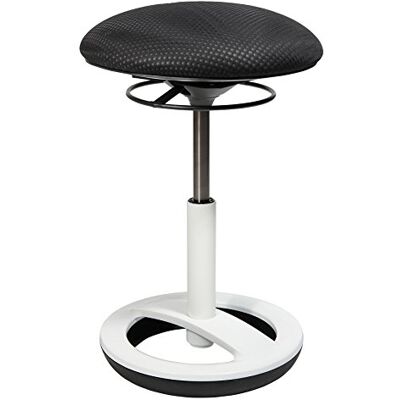Topstar Sitness Bob, Ergonomische Kruk, Voetring Aluminium, Wit Gelakt, Stoffen Bekleding, Zwart Topstar Sitness Bob, Ergonomische Kruk, Voetring Aluminium, Wit Gelakt, Stoffen Bekleding, Zwart
