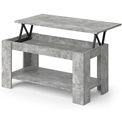 Vicco Salontafel "Lorenz", beton, 100 x 50 cm Met heffunctie, met hefmechanisme en in hoogte verstelbaar tafelblad Vicco Salontafel "Lorenz", beton, 100 x 50 cm Met heffunctie, met hefmechanisme en in hoogte verstelbaar tafelblad