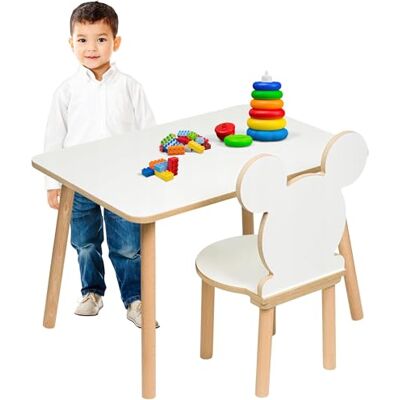 PlayPals Furniture Kindertafel en stoel set 50 x 70 x 47 cm Kindertafel en stoel Met tafel, tafel en stoelen Kinderdesign MDF en hout PlayPals Furniture Kindertafel en stoel set 50 x 70 x 47 cm Kindertafel en stoel Met tafel, tafel en stoelen Kinderdesign MDF en hout