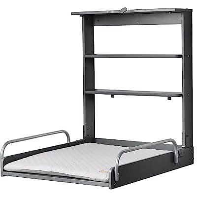 roba Wandluiertafel, inklapbaar, van hout, antraciet gelakt + waterafstotende wisselmatras " Style Grey", 2 praktische planken, belastbaar tot 15 kg, ruimtebesparend roba Wandluiertafel, inklapbaar, van hout, antraciet gelakt + waterafstotende wisselmatras " Style Grey", 2 praktische planken, belastbaar tot 15 kg, ruimtebesparend