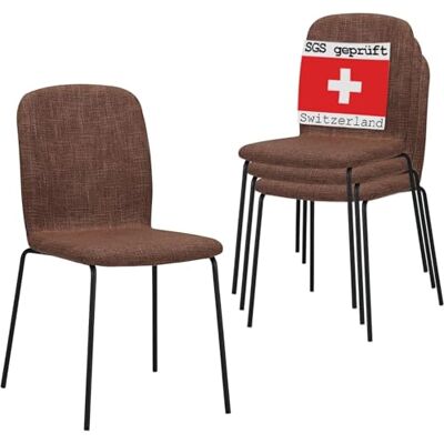 Albatros ENNA Set van 4 stapelbare wachtkamerstoelen, bruin Albatros ENNA Set van 4 stapelbare wachtkamerstoelen, bruin
