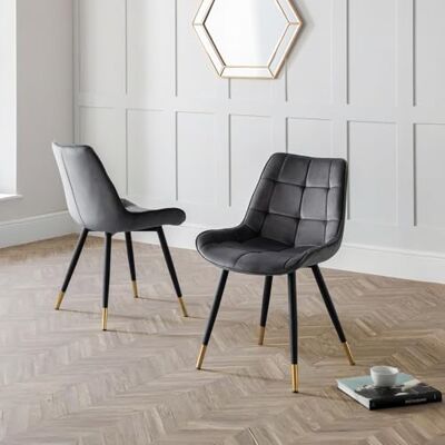 Julian Bowen Hadid eetkamerstoelen, grijs, 2 stuks Julian Bowen Hadid eetkamerstoelen, grijs, 2 stuks