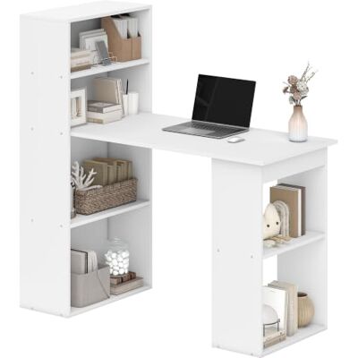 HOMCOM Computertafel, 120 x 55 x 120 cm (l x b x h). 120x55x120cm Wit. HOMCOM Computertafel, 120 x 55 x 120 cm (l x b x h). 120x55x120cm Wit.
