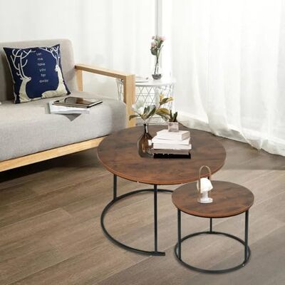 LANTUS Set van 2 salontafel marmer/bijzettafel voor woonkamer diameter 60 + 40 cm grote ronde tafel wit marmeren look en frame van goudkleurig staal -B (60 x 60 x 45 e 40 x 40 x 38) Legno Fiammato LANTUS Set van 2 salontafel marmer/bijzettafel voor woonkamer diameter 60 + 40 cm grote ronde tafel wit marmeren look en frame van goudkleurig staal -B (60 x 60 x 45 e 40 x 40 x 38) Legno Fiammato