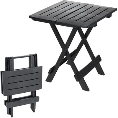 Spetebo Klaptafel "ADIGE" Tafel voor de kleine tuin of campingtafel perfect als bijzettafel zwart Spetebo Klaptafel "ADIGE" Tafel voor de kleine tuin of campingtafel perfect als bijzettafel zwart