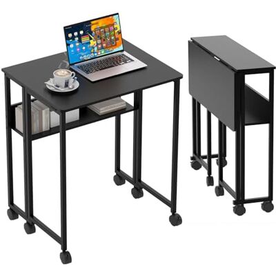 Garvee Opvouwbaar bureau 24,8 inch bureau, hoogwaardig milieuvriendelijk materiaal, multifunctioneel met opslag, mobiel en compact, 135 pond standaard, zwart Garvee Opvouwbaar bureau 24,8 inch bureau, hoogwaardig milieuvriendelijk materiaal, multifunctioneel met opslag, mobiel en compact, 135 pond standaard, zwart
