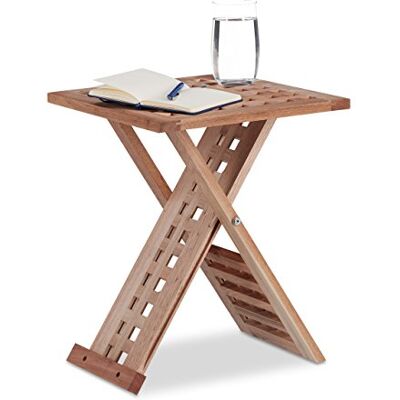 Relaxdays Opklapbare bijzettafel walnoot klein vierkant nachtkastje 40,5 x 33 x 33 cm naturel Relaxdays Opklapbare bijzettafel walnoot klein vierkant nachtkastje 40,5 x 33 x 33 cm naturel