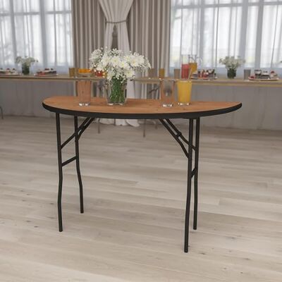Flash Furniture Furman Halfronde houten banket tafel 1,2 m Flash Furniture Furman Halfronde houten banket tafel 1,2 m