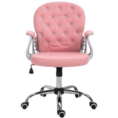 Vinsetto Comfortabele bureaustoel voor computer, roze Gevoerde zitting, in hoogte verstelbaar, gevoerde rugleuning Vinsetto Comfortabele bureaustoel voor computer, roze Gevoerde zitting, in hoogte verstelbaar, gevoerde rugleuning