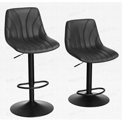 VASAGLE Barkrukken met rugleuning, barstoelen, in hoogte verstelbaar, 360° rotatie, voetsteun van metaal, voor eetkamer, keuken, PU, 2 stuks, inktzwart LJB181BH01 VASAGLE Barkrukken met rugleuning, barstoelen, in hoogte verstelbaar, 360° rotatie, voetsteun van metaal, voor eetkamer, keuken, PU, 2 stuks, inktzwart LJB181BH01
