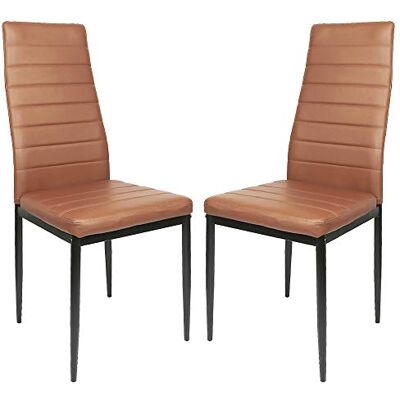 LANTUS Set van 2 eetkamerstoelen, SGS-getest, dikke gevoerde zitting, modern (bruin) LANTUS Set van 2 eetkamerstoelen, SGS-getest, dikke gevoerde zitting, modern (bruin)