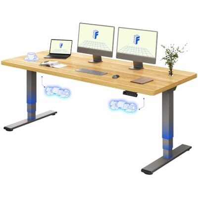 FLEXISPOT Staande bureau, 180 x 80, elektrisch, met dubbele motor, blad uit één stuk 25 mm, poten met 3 niveaus, 100 kg belasting, 4 geheugen, obstakeldetectie, esdoorn FLEXISPOT Staande bureau, 180 x 80, elektrisch, met dubbele motor, blad uit één stuk 25 mm, poten met 3 niveaus, 100 kg belasting, 4 geheugen, obstakeldetectie, esdoorn