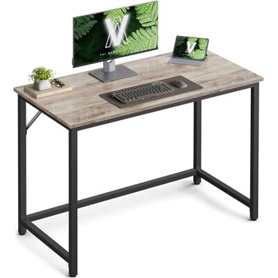 VASAGLE Bureau, tafel, werkplek, klein, 100 x 50 x 75 cm, voor kantoor, woonkamer, slaapkamer, eenvoudige montage, metaal, industriële stijl, grijs en zwart LWD041B02 VASAGLE Bureau, tafel, werkplek, klein, 100 x 50 x 75 cm, voor kantoor, woonkamer, slaapkamer, eenvoudige montage, metaal, industriële stijl, grijs en zwart LWD041B02