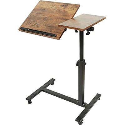 LANTUS Laptoptafel, in hoogte verstelbaar, wieltjes, inklapbare standaard (h x b x d): 60 x 34,5 x 58-90 cm, tafel voor computertafel, hoogte hout, bureau (60 x 34,5 x 58-90 cm (bruin) LANTUS Laptoptafel, in hoogte verstelbaar, wieltjes, inklapbare standaard (h x b x d): 60 x 34,5 x 58-90 cm, tafel voor computertafel, hoogte hout, bureau (60 x 34,5 x 58-90 cm (bruin)