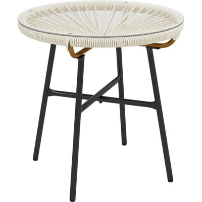 Outsunny Salontafel voor de tuin, rond, Ø 50 x 50 cm, crèmekleurig Outsunny Salontafel voor de tuin, rond, Ø 50 x 50 cm, crèmekleurig