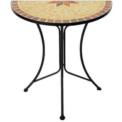 Spetebo Bijzettafel van metaal met mozaïekplaat, halfrond, tuin- of balkontafel Spetebo Bijzettafel van metaal met mozaïekplaat, halfrond, tuin- of balkontafel