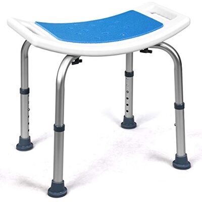 COSTWAY Douche- en badkruk, zachte EPE-douchezitting, in hoogte verstelbaar in 6 reeksen, antislip voeten, robuust roestvrij metalen frame, belastbaar tot 150 kg, wit COSTWAY Douche- en badkruk, zachte EPE-douchezitting, in hoogte verstelbaar in 6 reeksen, antislip voeten, robuust roestvrij metalen frame, belastbaar tot 150 kg, wit