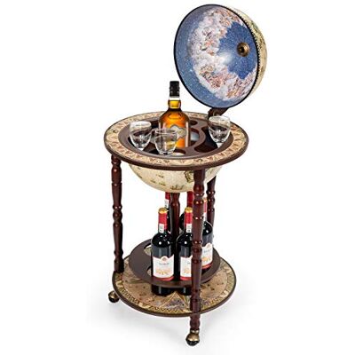 COSTWAY Globe Houten bar, bar, bar, bar, wijnrek, 45 x 45 x 88 cm COSTWAY Globe Houten bar, bar, bar, bar, wijnrek, 45 x 45 x 88 cm
