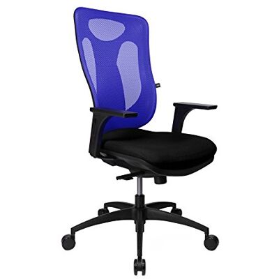 Topstar Net Pro 100 Bureaustoel met in hoogte verstelbare armleuningen, stof, zwart/donkerblauw, 59 x 56 x 120 cm Topstar Net Pro 100 Bureaustoel met in hoogte verstelbare armleuningen, stof, zwart/donkerblauw, 59 x 56 x 120 cm