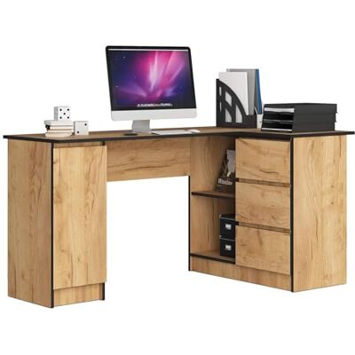 AKORD Computerbureau B-20 L 155 x H 77 x D 85 60 kg 3 laden 2 planken plank deur groot slaapkamerbureau PC bureau tafel AKORD Computerbureau B-20 L 155 x H 77 x D 85 60 kg 3 laden 2 planken plank deur groot slaapkamerbureau PC bureau tafel