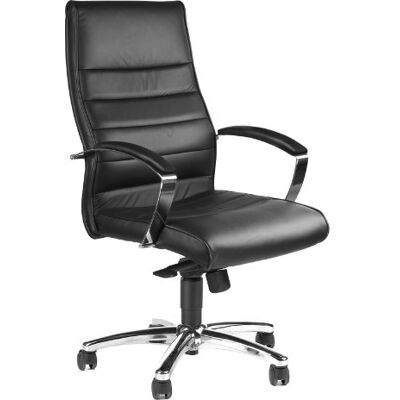Topstar Luxe design bureaustoel TD Luxe 10 in zwart leer Topstar Luxe design bureaustoel TD Luxe 10 in zwart leer
