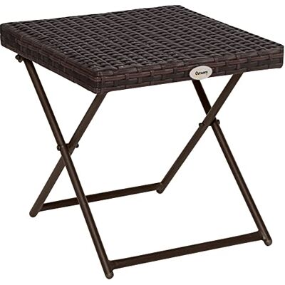 Outsunny Salontafel voor de tuin, opvouwbaar, 40 x 40 x 40 x 40 cm, bruin Outsunny Salontafel voor de tuin, opvouwbaar, 40 x 40 x 40 x 40 cm, bruin