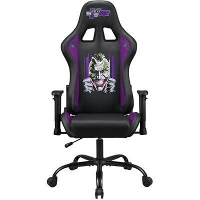 SUBSONIC Joker Gaming- of bureaustoel, gamestoel voor volwassenen, comfortabele zitting, geïntegreerde hoofdsteun, armleuningen en in hoogte verstelbaar, ergonomische rugleuning, zwart SUBSONIC Joker Gaming- of bureaustoel, gamestoel voor volwassenen, comfortabele zitting, geïntegreerde hoofdsteun, armleuningen en in hoogte verstelbaar, ergonomische rugleuning, zwart