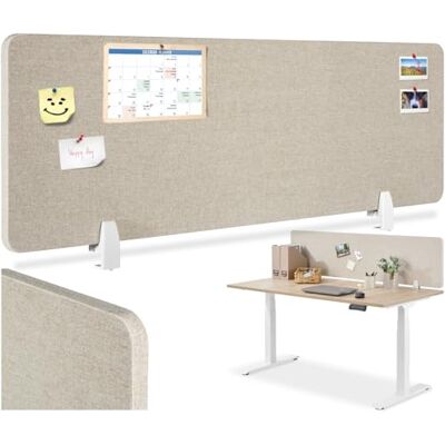 tectake Afneembare scheidingswand zonder boren, ruisonderdrukking en inkijkbescherming, ruimteverdeler binnen, ideaal voor open ruimte en thuiswerken voor geluidsisolatie, eenvoudige montage, kantooraccessoires tectake Afneembare scheidingswand zonder boren, ruisonderdrukking en inkijkbescherming, ruimteverdeler binnen, ideaal voor open ruimte en thuiswerken voor geluidsisolatie, eenvoudige montage, kantooraccessoires