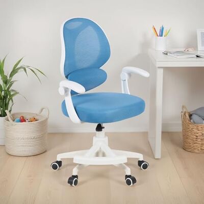IDIMEX ISLA Bureaustoel voor kinderen, draaistoel met voetensteun, ergonomische bureaustoel voor kinderen en jongeren, in hoogte verstelbaar, met lendensteun, rugleuning van mesh IDIMEX ISLA Bureaustoel voor kinderen, draaistoel met voetensteun, ergonomische bureaustoel voor kinderen en jongeren, in hoogte verstelbaar, met lendensteun, rugleuning van mesh