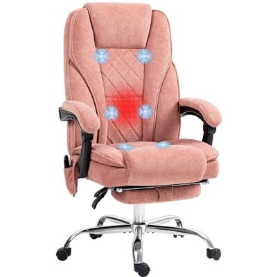 Vinsetto Bureaustoel, massage- en verwarming, ergonomisch, roze Vinsetto Bureaustoel, massage- en verwarming, ergonomisch, roze