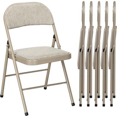HOMCOM Set van 6 klapstoelen met stalen frame, 45 x 46 x 78 cm, beige HOMCOM Set van 6 klapstoelen met stalen frame, 45 x 46 x 78 cm, beige