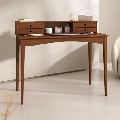 IDIMEX Milano Bureau met 4 laden en 1 vak, kastanje, massief hout, robuuste afwerking, pc-tafel met opbergruimte voor kantoor en thuiskantoor IDIMEX Milano Bureau met 4 laden en 1 vak, kastanje, massief hout, robuuste afwerking, pc-tafel met opbergruimte voor kantoor en thuiskantoor
