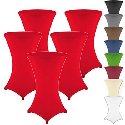 Gräfenstayn Diana Set van 5 stretch tafelhoezen met Öko-Tex-keurmerk, versterking in de voetzone, Ø 60-65 cm/Ø 70-75 cm/Ø 80-85 cm (rood, Ø 80-85 cm) Gräfenstayn Diana Set van 5 stretch tafelhoezen met Öko-Tex-keurmerk, versterking in de voetzone, Ø 60-65 cm/Ø 70-75 cm/Ø 80-85 cm (rood, Ø 80-85 cm)