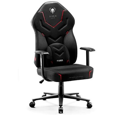 Diablo X-Gamer 2.0 Gaming Stoel Gamestoel Bureaustoel Stoffen Bekleding Ergonomisch Ontwerp Lumbaal Kussen Comfortabele Armleuningen (Zwart-Zwart) Diablo X-Gamer 2.0 Gaming Stoel Gamestoel Bureaustoel Stoffen Bekleding Ergonomisch Ontwerp Lumbaal Kussen Comfortabele Armleuningen (Zwart-Zwart)