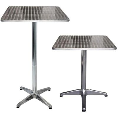 LANTUS Bartafel/keuken, eetkamer, bistro, van aluminium, dienblad van roestvrij staal, 60 x 60 x 70/110 cm (vierkant) LANTUS Bartafel/keuken, eetkamer, bistro, van aluminium, dienblad van roestvrij staal, 60 x 60 x 70/110 cm (vierkant)